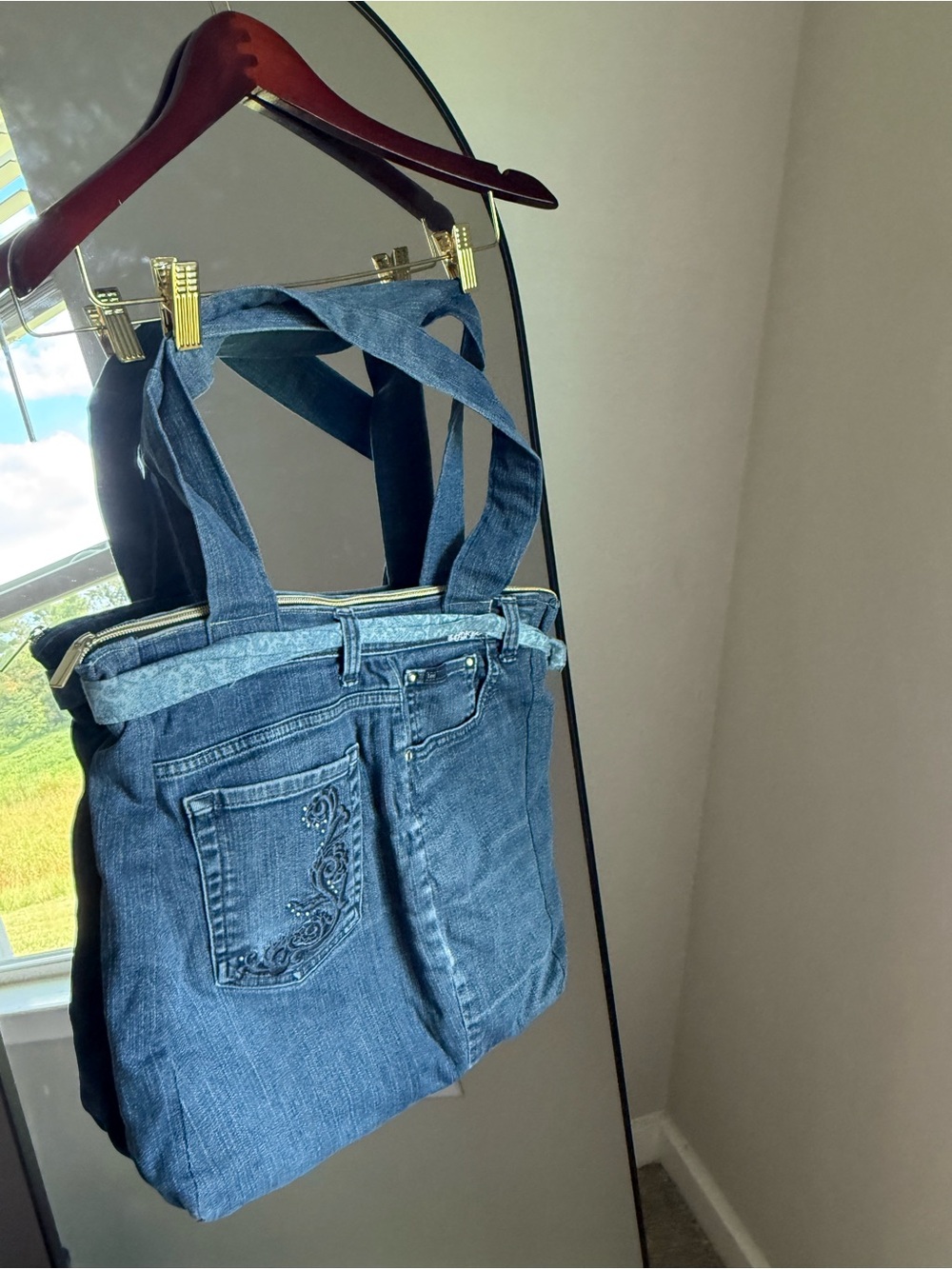 LEE Upcycled Handmade Y2K 90s Denim Jean Handbag Purse